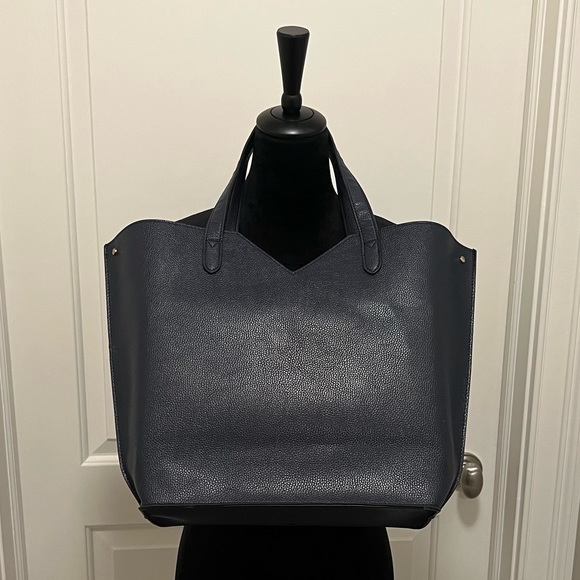 Neiman Marcus Shopper Tote in Navy - Picture 3 of 8